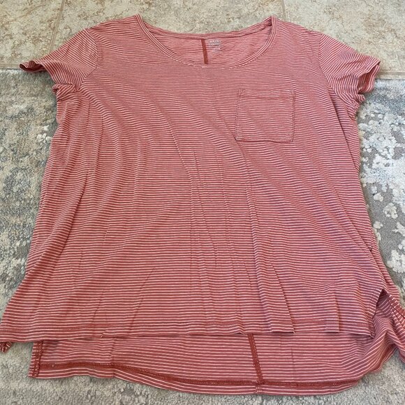 Old Navy Women's Short Sleeve Tee - Red Striped - Picture 1 of 5
